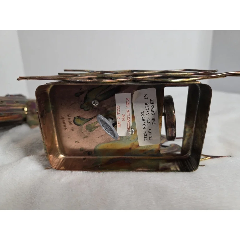 Vintage Copper Plated Ship With Rocking Motion & 